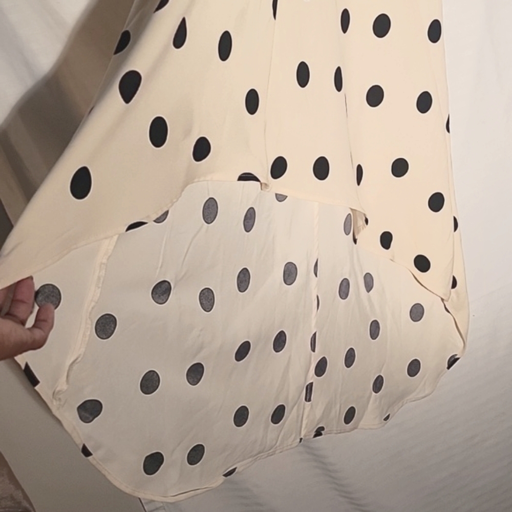 A New Day Hi-Lo Womans Beige with Black Polka Dot Dress, Size: XS, NWT - Picture 10 of 11